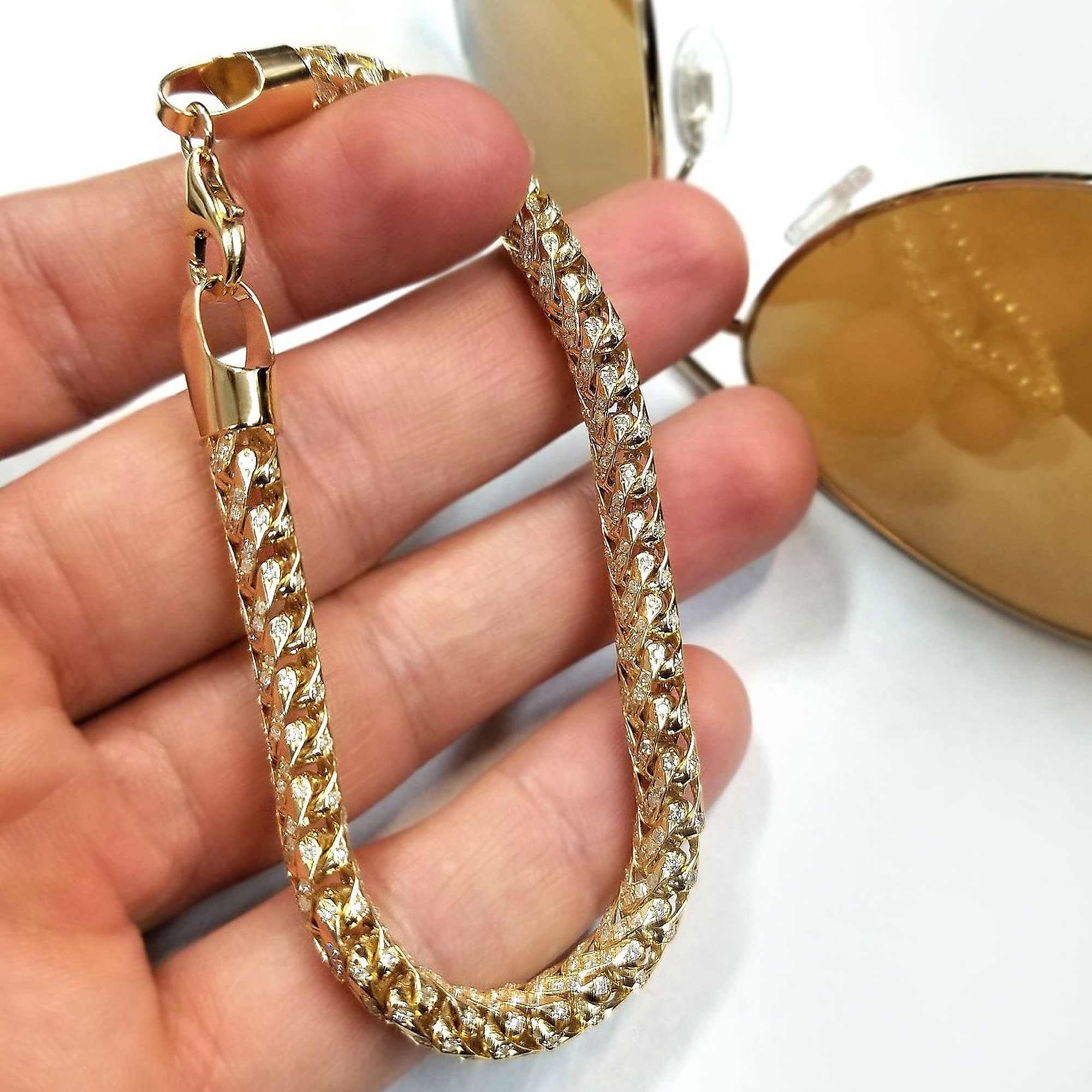 Mens gold franco sale bracelet
