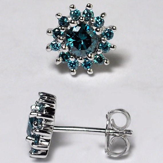 Orecchini a bottone in opale etiope - Orecchini a bottone in argento sterling 925 - Orecchini a bottone con pietre preziose rotonde - Gioielli in argento da donna - Orecchini a bottone