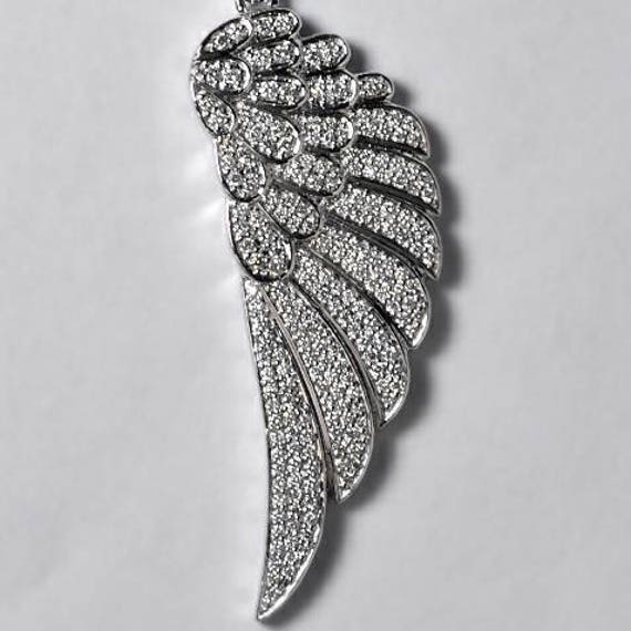 1/20 Ctw Round Cut Diamond Angel Wing Pendant in Sterling Si | Becker's  Jewelers | Burlington, IA