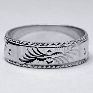 Mens Womens Simple Textured Wedding Band Ring Sterling Silver Unique Plain Cheap His and Hers Bridal Jewelry