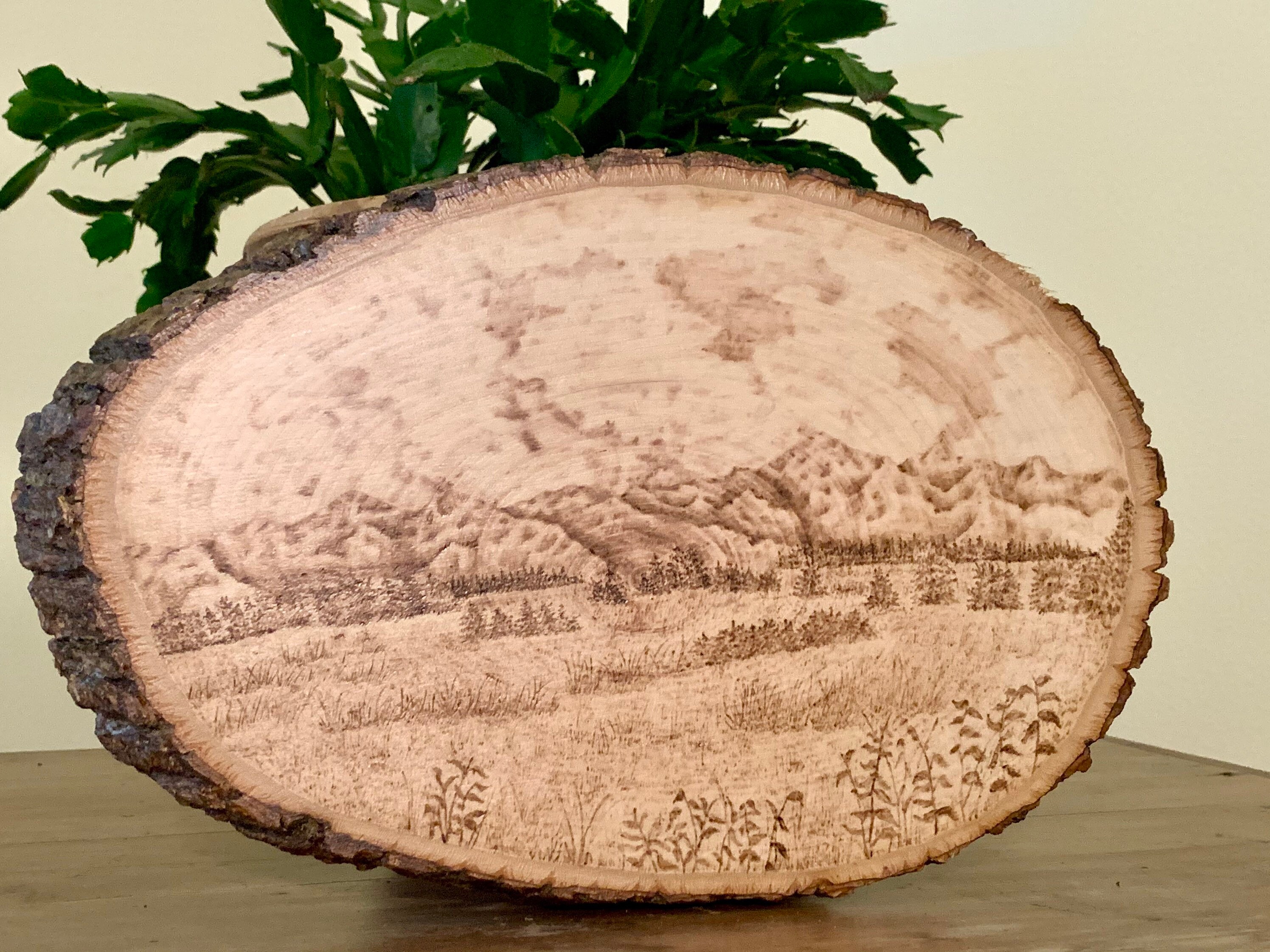 Woodburned Smoky Mountains wall art pyrography art Etsy