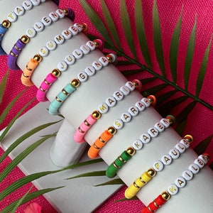 Personalized Beaded Bracelet, Trendy Custom Bracalets, Handmade Bracelets, Summer Beach Bracelet, Gift For mom, Best Custom Gift,