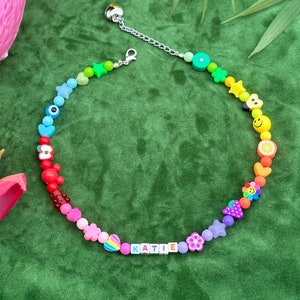 Kids Name Necklace, Personalized Beaded Necklace, Custom Word Necklace, Necklace for Toddler Girls, Little Girl Necklace, Gift for Kids