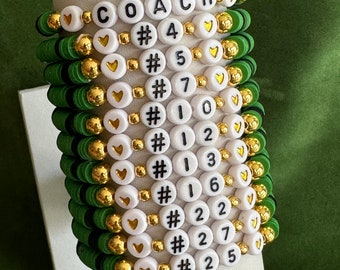 Custom Sport Team Bracelets, Volleyball Team Bracelets, Soccer Team Bracelets, Personalized Beaded Bracelets, Football Player Gift, Softball