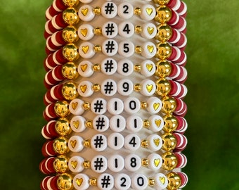 Personalized Sports Team Number Bracelet, Soccer Player Bracelets, Basketball Team Name Bracelets, Best Gift For Volleyball Players,