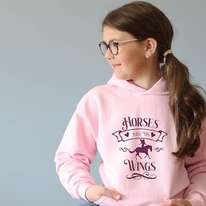 KIDS Horse Girl Sweatshirt | Youth Horse Girl Hoodie, Equestrian Hoodie for Kids, Horse Girl Gift, Horse Sweatshirt Youth, Horse Lover