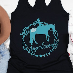 Appaloosa Pferd Damen Racerback Tank | Appaloosa Pferde Tank Top, Appaloosa Shirt, Geschenk für Appaloosa Besitzer oder Reiter, Appaloosa Geschenk