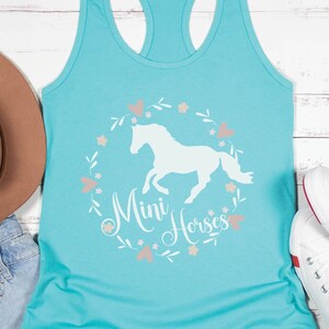 Mini Horse Women&#39;s Racerback Tank | Miniature Horse Tank Top, Mini Horse Shirt, Mini Horse Tank Top, Gift for Mini Horse Owner