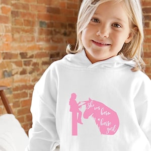 KIDS Horse Girl Sweatshirt | Youth Horse Girl Hoodie, Equestrian Sweater for Kids, Horse Girl Gift, Horse Sweatshirt Youth