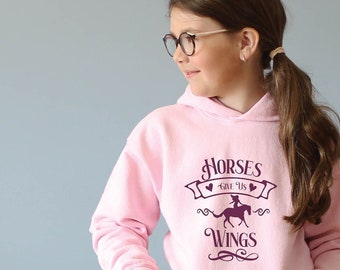 KIDS Paard Meisje Sweatshirt | Jeugd Paard Meisje Hoodie, Hippische Hoodie voor Kinderen, Paard Meisje Gift, Paard Sweatshirt Jeugd, Paard Lover