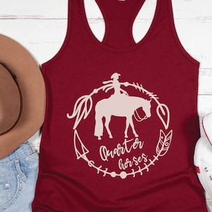 Quarter Horse Women&#39;s Racerback Tank | Quarter Horse Tank Top, Quarter Horse Shirt, Horse Show Tank Top, Gift for Horse Show Girl