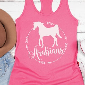 Arabian Horse Women&#39;s  Racerback Tank | Arabian Horse Tank Top, Arabian Shirt, Gift for Arabian Rider or Arabian Horse Owner