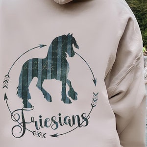 Friesian Horse Hoodie | Friesian Sweatshirt, Friesian Horse Sweater, Friesian Horse Owner Gift, Gift for Equestrian or Horse Trainer