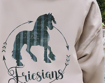 Friesian Horse Hoodie | Friesian Sweatshirt, Friesian Horse Sweater, Friesian Horse Owner Gift, Gift for Equestrian or Horse Trainer