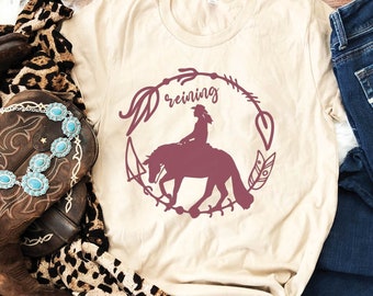 Camicia Reining / T-shirt Reining, Maglietta Reiner, Regalo per Reiner, Regalo per l'equitazione, Camicia per cavalli e cavalieri Western, Camicia Reining Spin