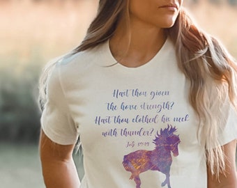 Camisa cristã do cavalo do 39:19 do trabalho | Camiseta cavalo cristão, presente de vaqueira, camisa de cavalo bíblico, camisa de rodeio, presente de rodeio para vaqueira