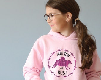 KIDS Mutton Bustin Hoodie, Youth Mutton Buster Sweatshirt, Rodeo Hoodie for Kids, Young Cowgirl Gift, Mutton Busting Gift, Kids Rodeo Gift