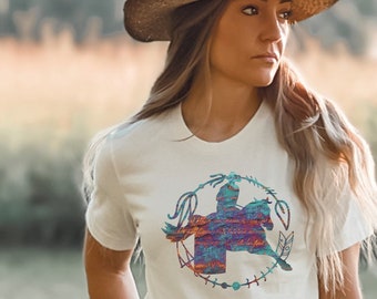 Barrel Racer Shirt | Cowgirl and Horse T-Shirt, Cowgirl Gift, Barrel Horse Shirt, Barrel Racing Shirt, Barrel Racer Gift, Barrel Racing Gift