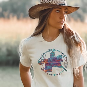 Barrel Racer Shirt | Cowgirl and Horse T-Shirt, Cowgirl Gift, Barrel Horse Shirt, Barrel Racing Shirt, Barrel Racer Gift, Barrel Racing Gift