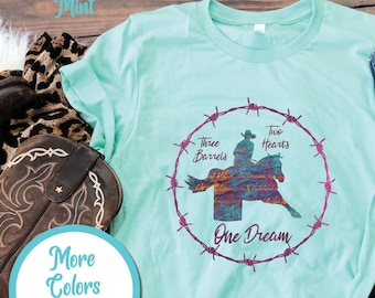 Barrel Racer Shirt, Western Girl T-Shirt, Cowgirl Gift, Gift for Western Rider, Turquoise Rodeo T Shirt, Barrel Racing Tee