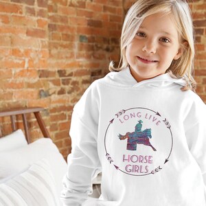 KIDS Paard Meisje Sweatshirt | Jeugd Rodeo Hoodie, Turquoise Barrel Racing Hoodie voor kinderen, Kids Cowgirl Gift, Barrel Racer Gift