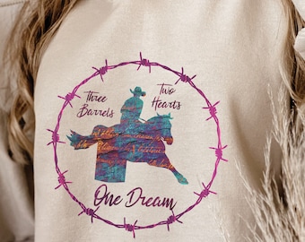 Barrel Racer Sweatshirt, Turquoise Cowgirl Hoodie, Turquoise Rodeo Hoodie, Barrel Racing Gift, Barrel Racing Horse Hoodie, Rodeo Gift
