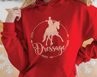 Felpa Half Pass Dressage / Felpa con cappuccio per cavalli da dressage, Maglione per cavalli da dressage, Regalo per cavaliere da dressage, Regalo per allenatore di dressage classico