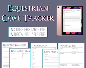 The Equestrian Goal Tracker - Digital PDF | Planner & Journal for Equestrians, Equestrian Training Plan, Horse Riding Planner and Goal Sheet