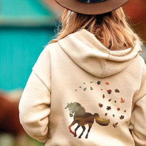 Autumn Horse Hoodie | Equestrian Sweatshirt, Autumn Equestrian Hoodie, Horse Girl Hoodie, Equestrian Gift, Horse Girl Gift