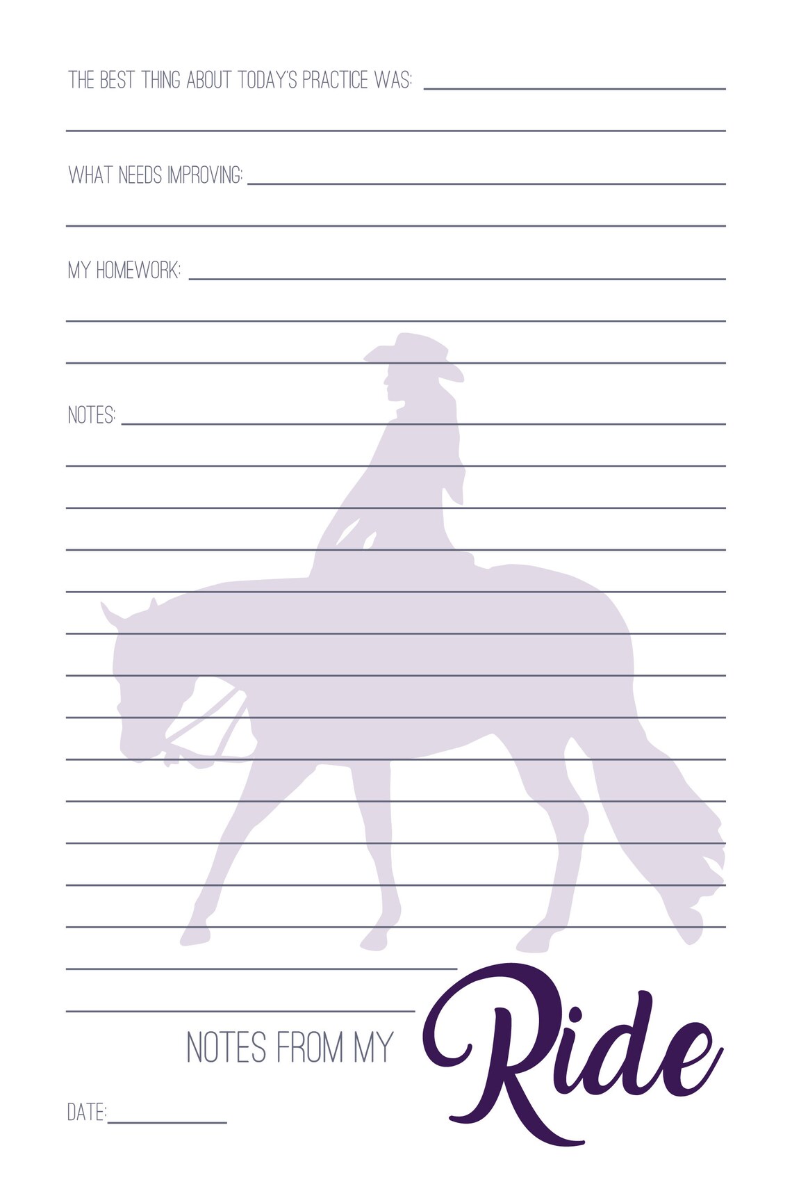 The Horse Show Journal Digital PDF Horse Show Log Book Horse Etsy
