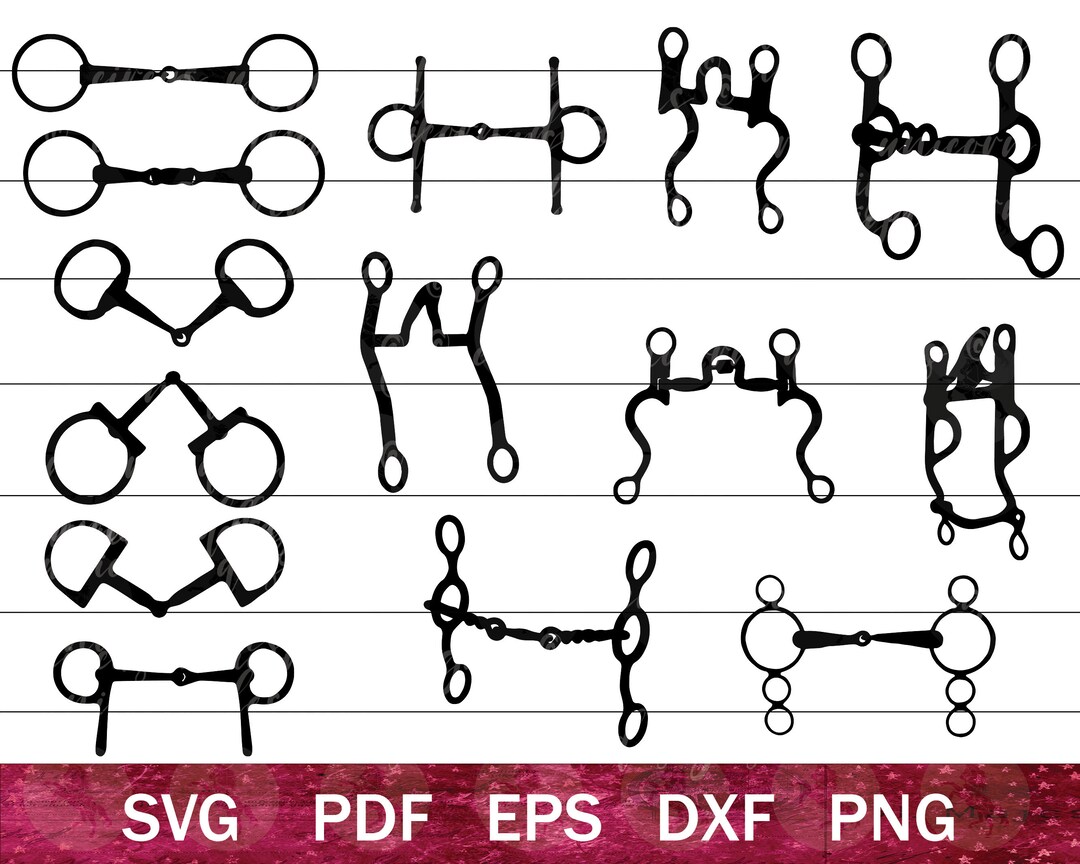 Horse Bits SVG Bundle, Full Cheek Snaffle Bit SVG, Western Bit SVG