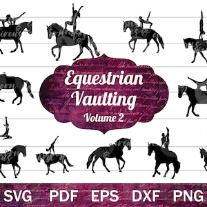 Equestrian Vaulting SVG for Cricut | Vaulter SVG png, Vaulter Silhouette Cut Files, Equestrian Vaulting Clip Art, Vaulting Horse SVG bundle