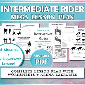 Intermediate Rider Lesson Plan MEGA Bundle - Horseback Riding Exercises & Printable Equestrian Worksheets for Riding Instructors + Students