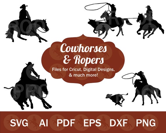 roping horse silhouette