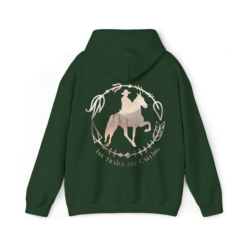 Western Trail Rider Hoodie | Turquoise Tennessee Walking Horse Sweatshirt, Western Trail Horse Hoodie, Tennessee Walker Trail Riding Gift image 7