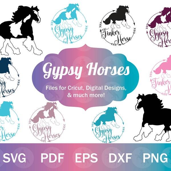 Gypsy Horse SVG PNG Bundle, Gypsy Vanner SVG, Draft Horse svg, Gypsy Horse png, Gypsy Horse Clip Art for Stickers & Shirt Designs