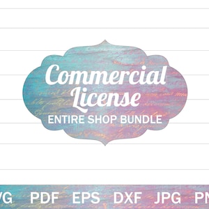 Licenza commerciale estesa per ENTIRE SHOP pacchetto grafico - < 1000 copie per uso fisico o digitale (vedi descrizione per dettagli/limitazioni)