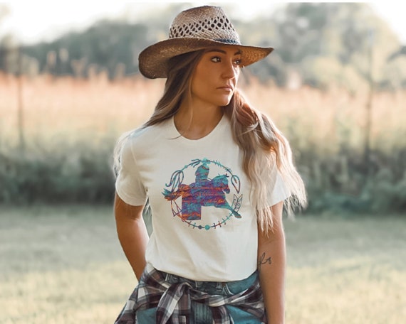 Barrel Racer Shirt | Cowgirl and Horse T-Shirt, Cowgirl Gift, Barrel Horse Shirt, Barrel Racing Shirt, Barrel Racer Gift, Barrel Racing Gift