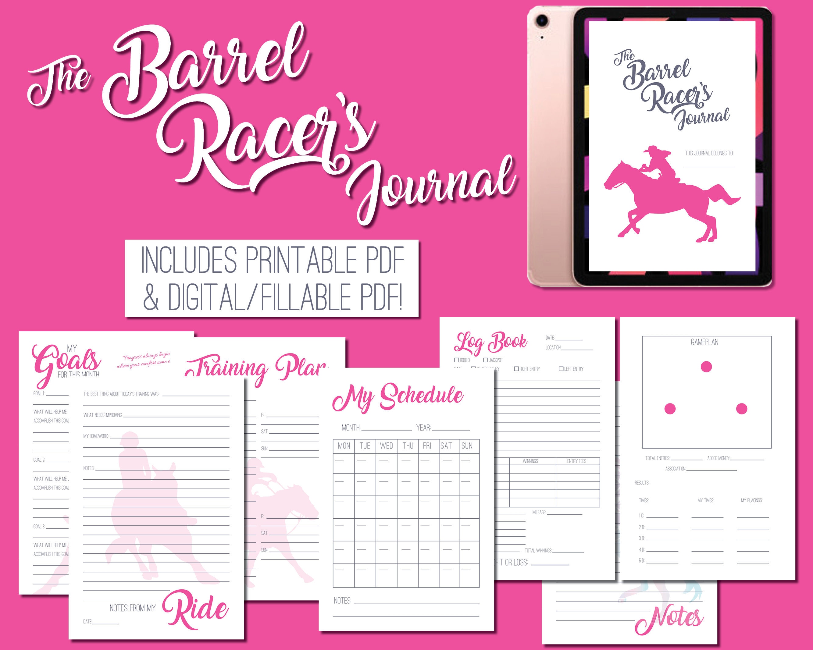Barrel Racer's Journal - PDF | Barrel Racing Log Book | Barrel Racing ...
