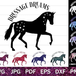 Dressage Horse SVG for Cricut, Dressage Dreams SVG, Dressage Clip Art, Equestrian Silhouette Cut Files for Crafting, Equestrian PNG