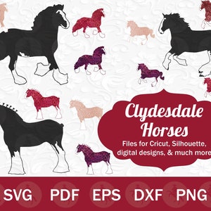 Clydesdale Horse SVG for Cricut, Draft Horse SVG Vector Files, Draft Horse Silhouette, Draught Horse SVG Clip Art, Clydesdale svg