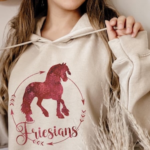 Friesian Horse Sweatshirt | Friesian Horse Hoodie, Friesian Horse Sweater, Friesian Horse Owner Gift, Friesian Gift for Horse Trainer