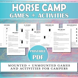 Horse Camp Games Printable Diagrams and Ideas, Mounted and Unmounted Equestrian Activities for Horse Camp & Horseback Riding Lessons