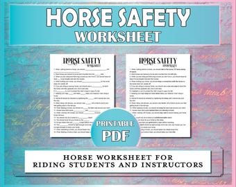 Horse Safety Printable Worksheet, Equestrian Safety Activity for  Riding Instructors, Lessons & Horse Camp, Barn Safety Quiz for Students
