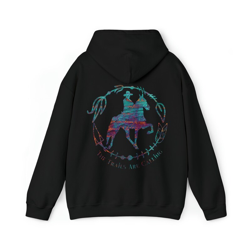 Western Trail Rider Hoodie | Turquoise Tennessee Walking Horse Sweatshirt, Western Trail Horse Hoodie, Tennessee Walker Trail Riding Gift image 10