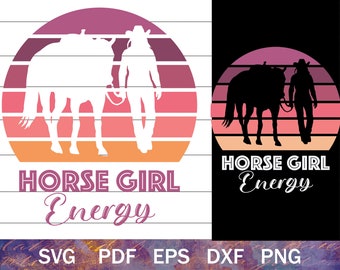 Horse Girl Energy SVG Bundle, Cowgirl Cut Files, Western Horse SVG, Cowgirl png, Rodeo png, Western Rider svg, Cowgirl Sublimation
