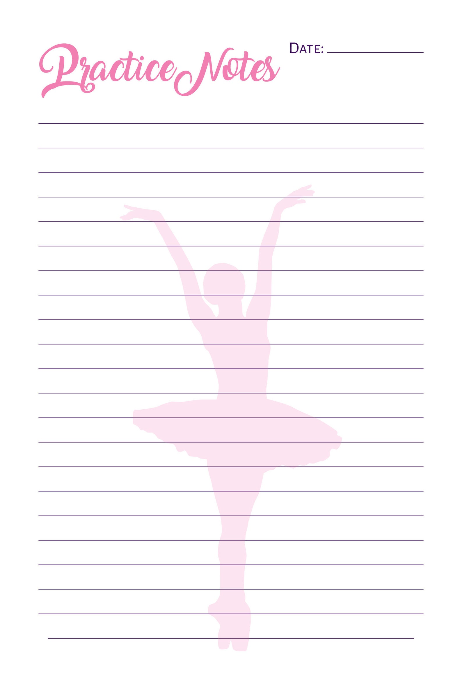 The Ballerina's Journal Digital &amp; Printable PDF - Etsy