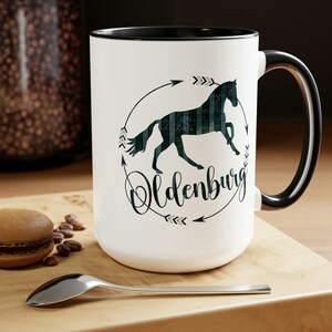 Oldenburg Horse Mug, Horse Show Coffee Cup, Equestrian Gift, English Rider Gift, Warmblood Horse Mug, Horse Trainer Gift, Oldenburg Mug