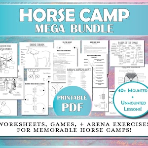 The Horse Camp MEGA Bundle - 40+ Equestrian Activities, Games, Exercises, & Worksheets, Horse Parts, Tack Parts, Horseback Games for Lessons