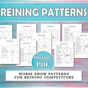 Reining Pattern Printable Bundle, Western Horse Show Pattern for Riding Instructors & Equestrian Lesson Students, Ranch Reining Patterns